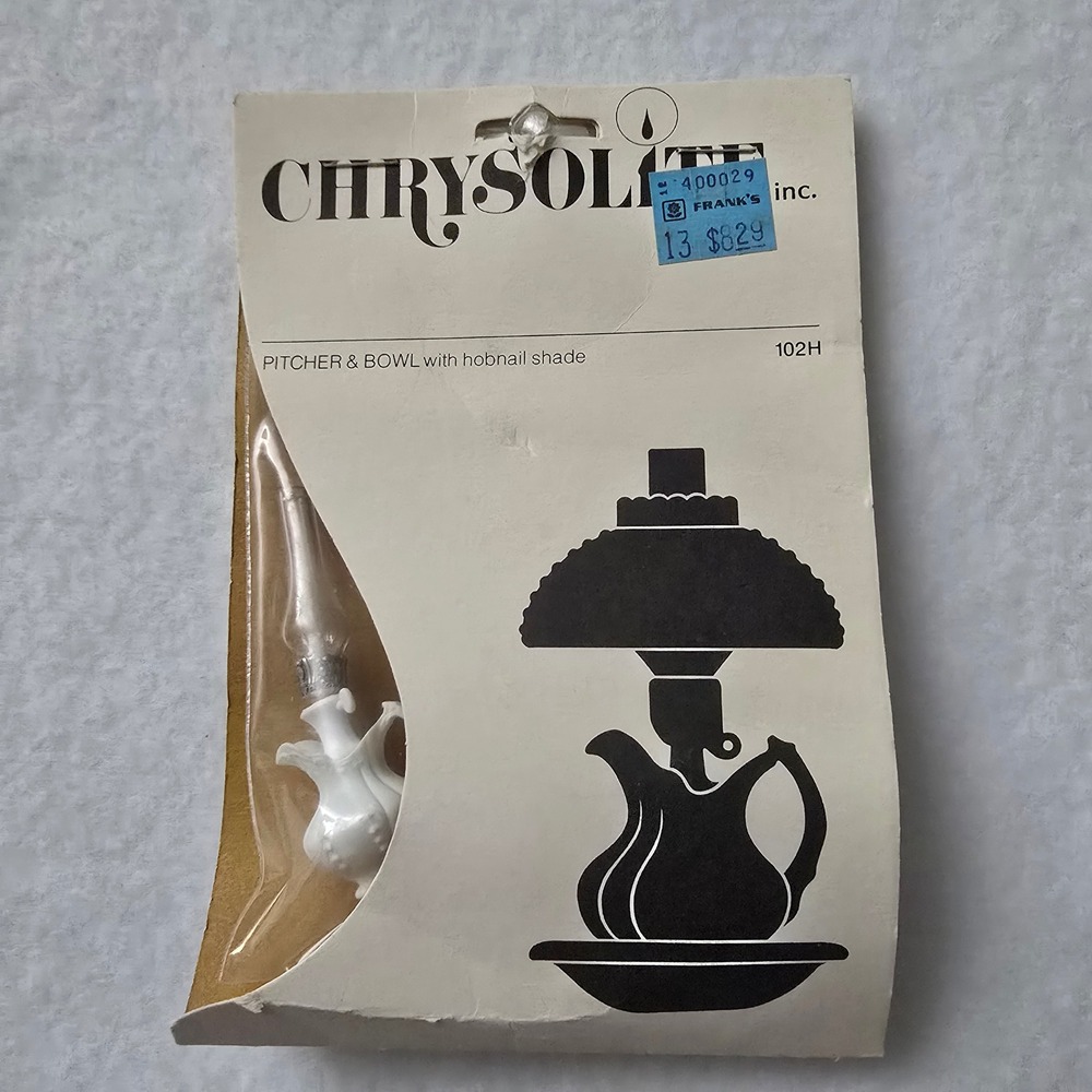 Chrysolite 102H Miniature Pitcher and Bowl Hobnail Shade 12V 1 Inch Scale Lamp